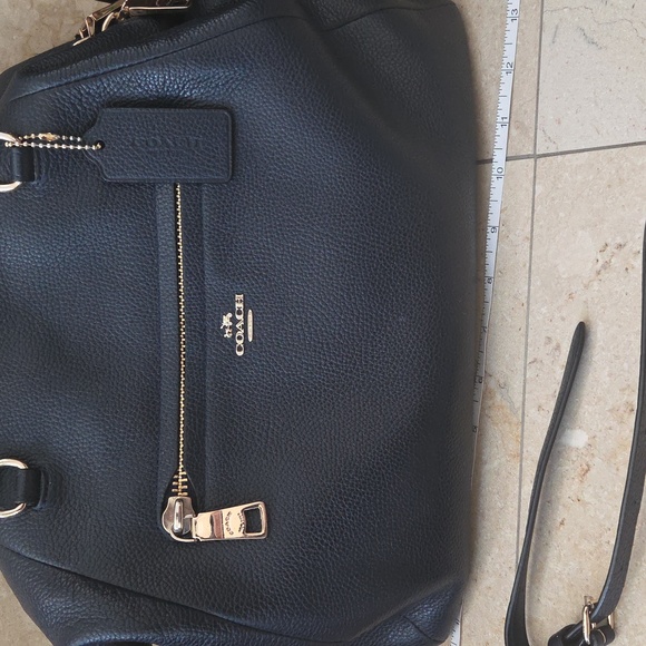 Coach 2 Way Prairie Satchel Bag navy blue With Gold Details in great condition - Picture 10 of 12